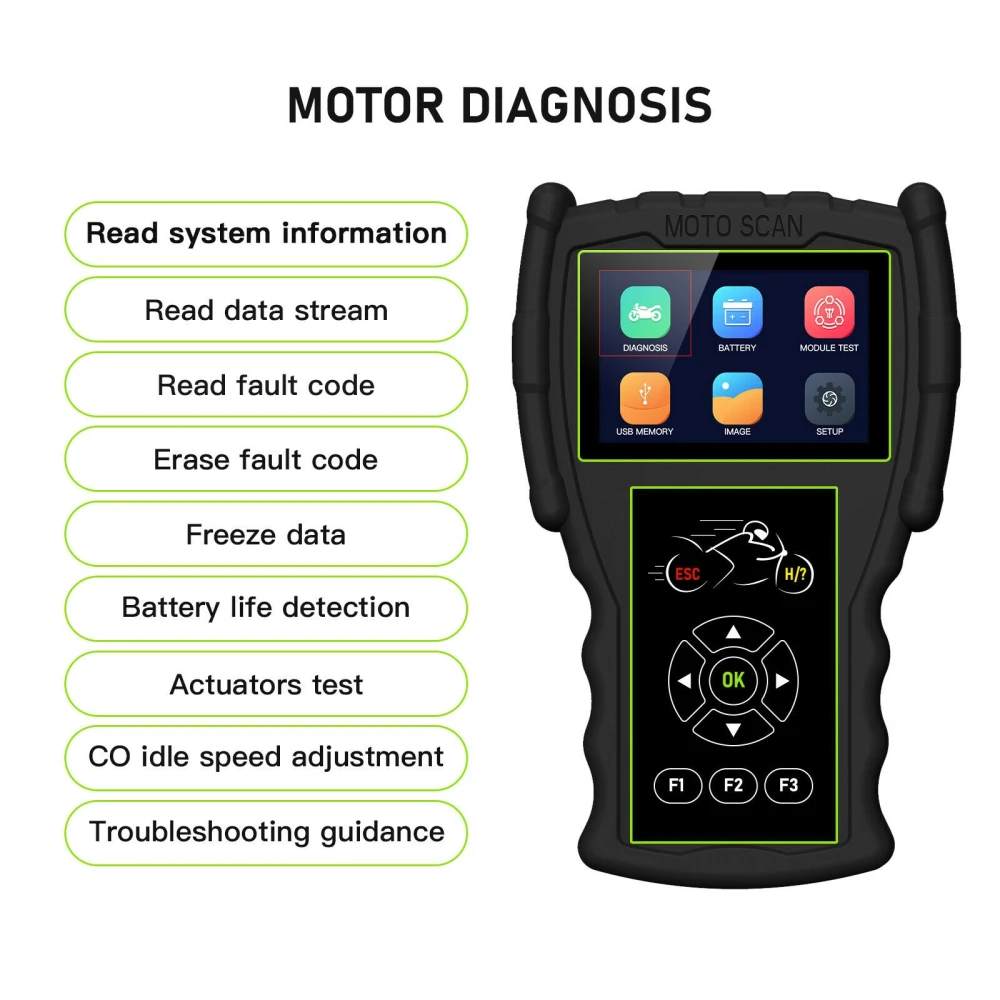 Diagnostický skener na motorku OBD JDiag M100 Pro na opravy KTM Honda Yamaha Kawasaki BMW