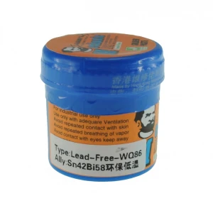 Bezolovnatá pájkovacia pasta Mechanic WQ86 50GR Sn42Bi58 na presné spájkovanie