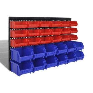 Nástenný dielenský regál s stohovateľnými boxmi TSX TOOL 32pc