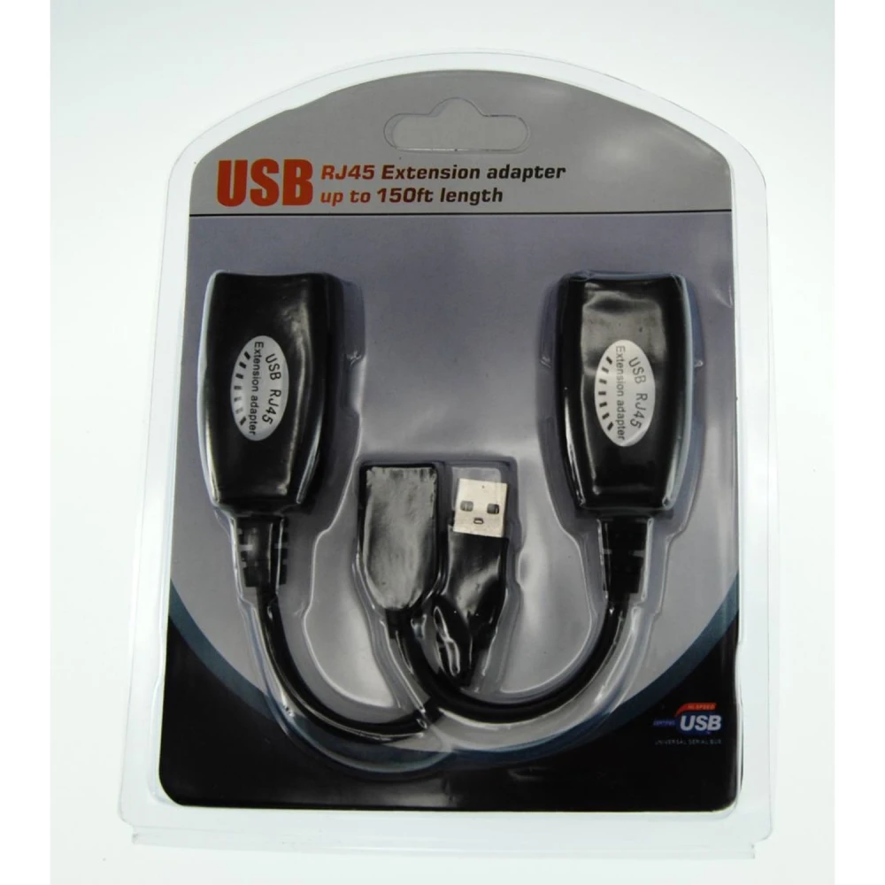 Vista detallada del extensor USB por cable RJ45 satkit