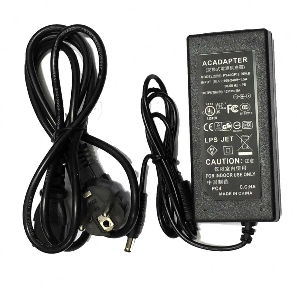 Napájací zdroj 12V 5A konektor 5,5mm pre LED pásy a LCD monitory