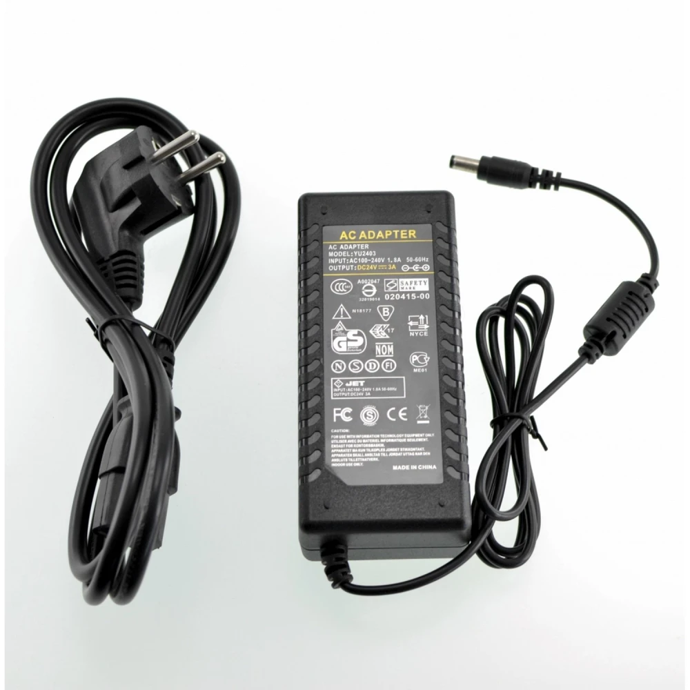 Napájací zdroj 24V 3A konektor 5,5mm pre LED pásy a LCD monitory