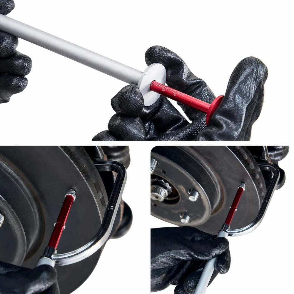 Merač hrúbky brzdového kotúča bez demontáže (Brake Disc Thickness Gauge)