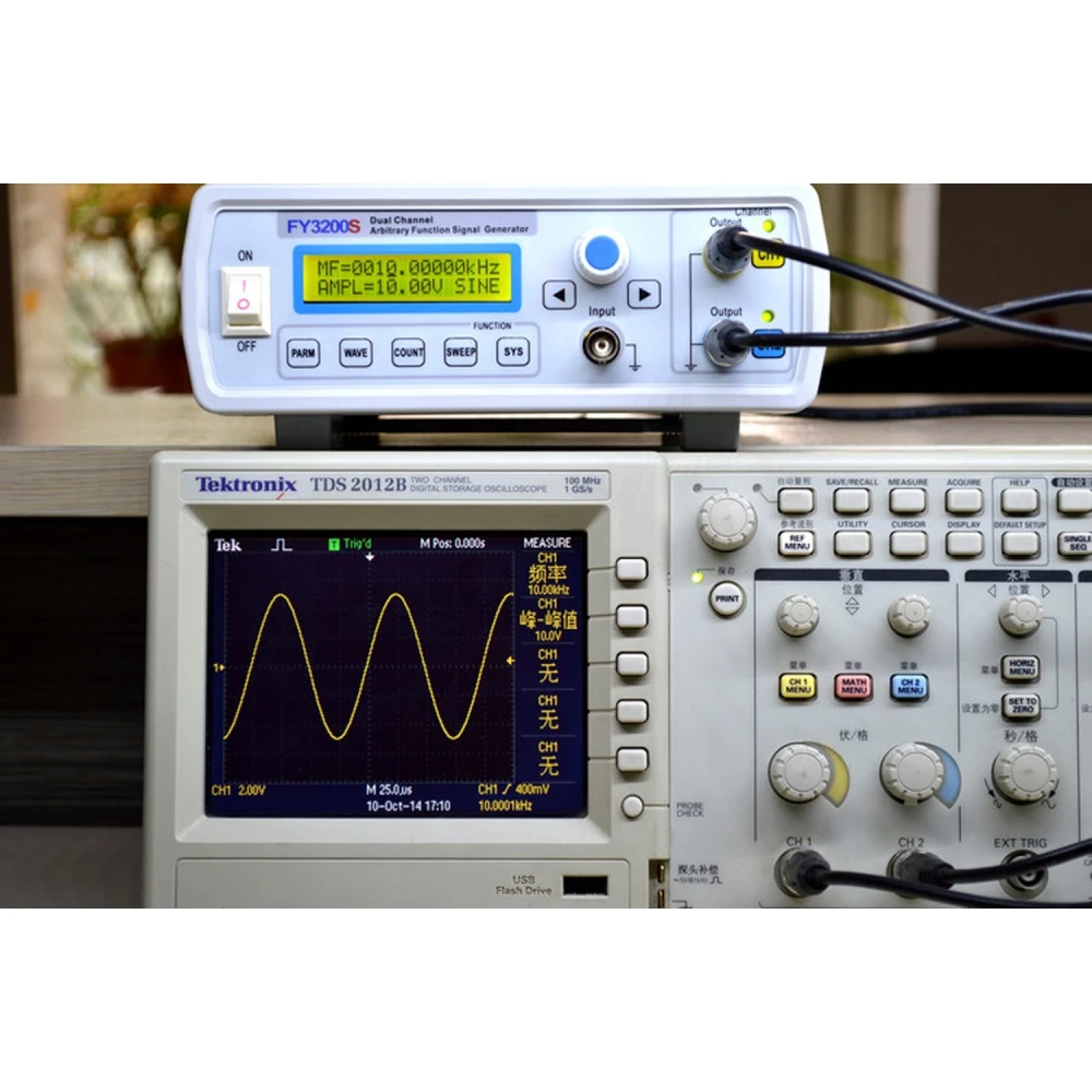Generador de funciones arbitrario FY3212S 12MHz con cables y accesorios incluidos