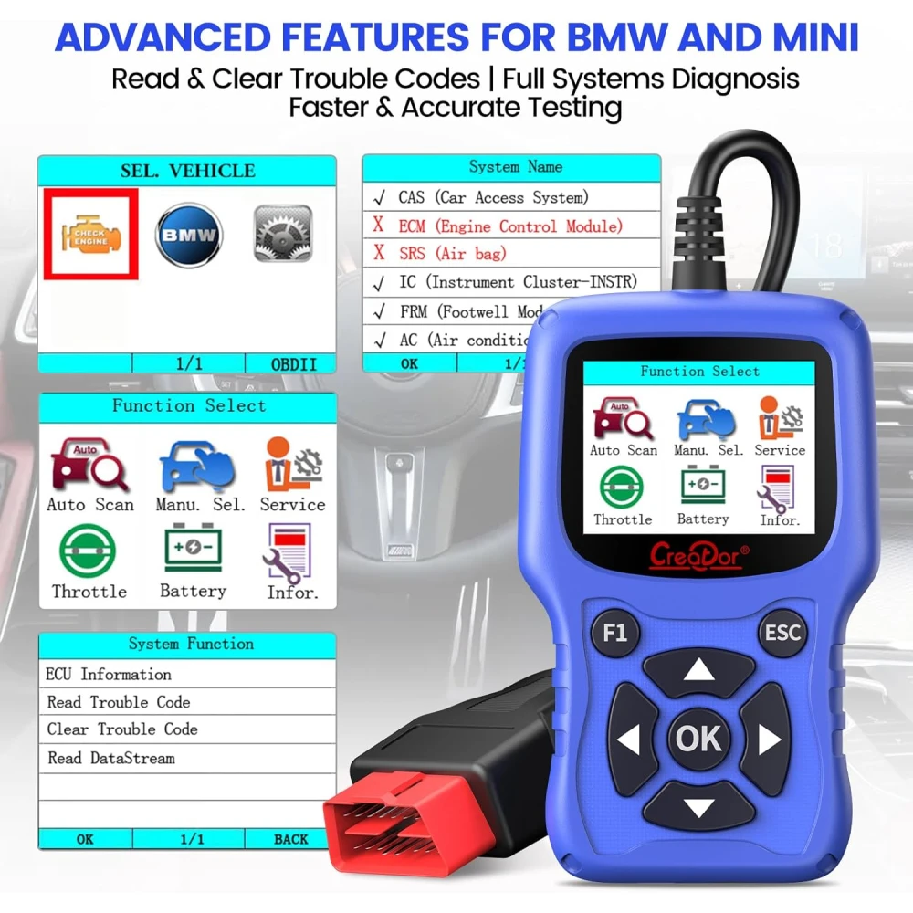 Diagnostika OBD2 BMW Creator C420 pre BMW a Mini s pokročilými funkciami