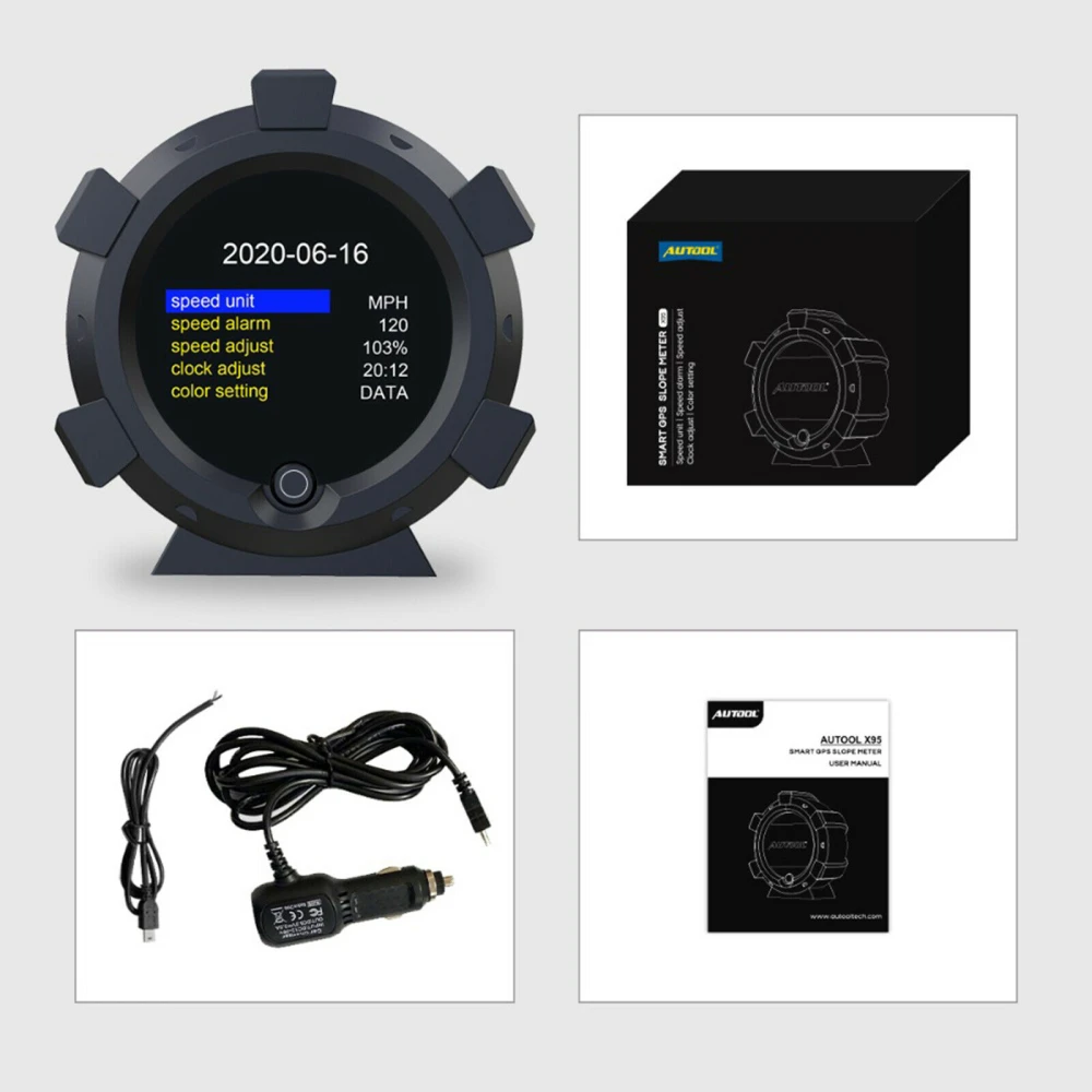 Multifunkčný sklonomer Autool X95 s multiosovým gyroskopom a GPS