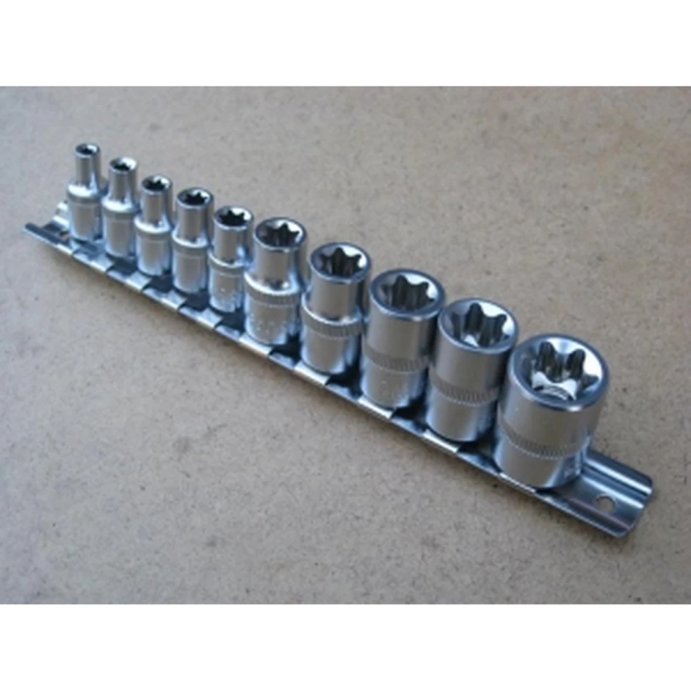 Sada Torx nástrčných kľúčov 1/4 - 10 ks TSX TOOL z chróm-vanádiovej ocele