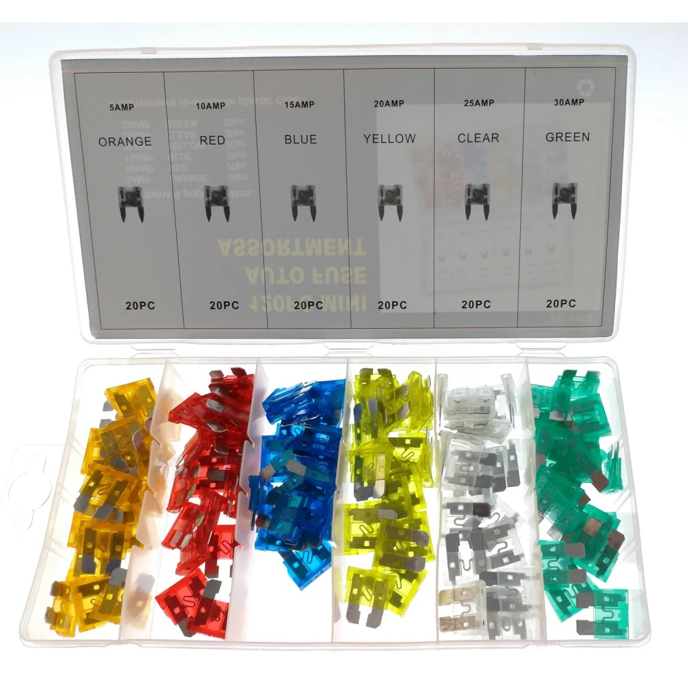 Sada poistiek do auta a motorky 120 ks 5A 10A 15A 20A 25A 30A TSX TOOL