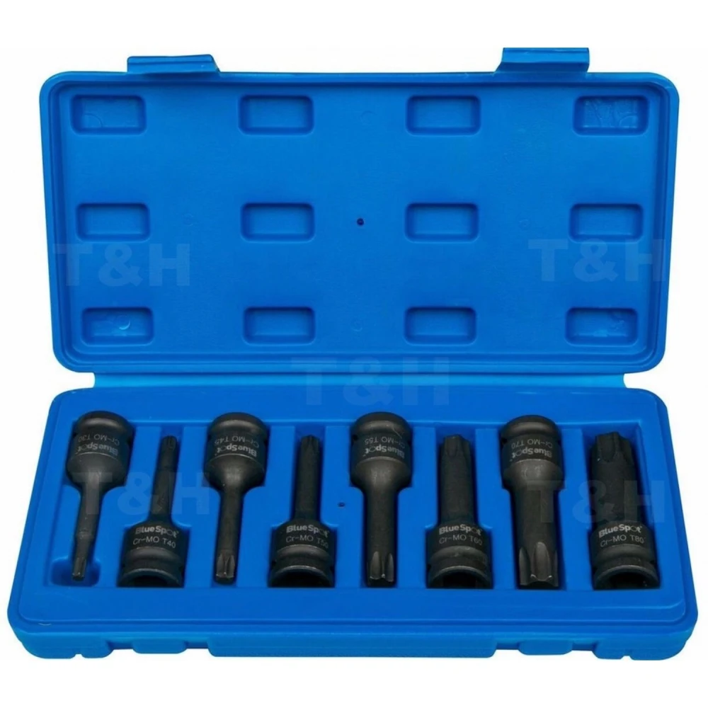 Sada Torx nástrčných bitov 1/2 T30-T80 - 8 ks TSX TOOL
