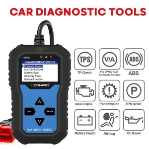 Konnwei KW350 diagnostický skener pre kompletný systém VW Audi Seat Skoda