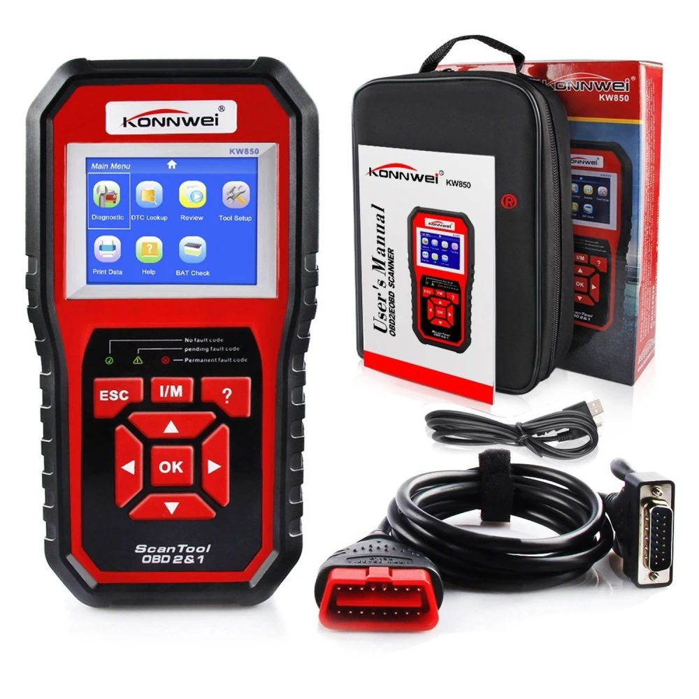 KW850 OBD2 skener: čítačka chýb a diagnostika Konnwei