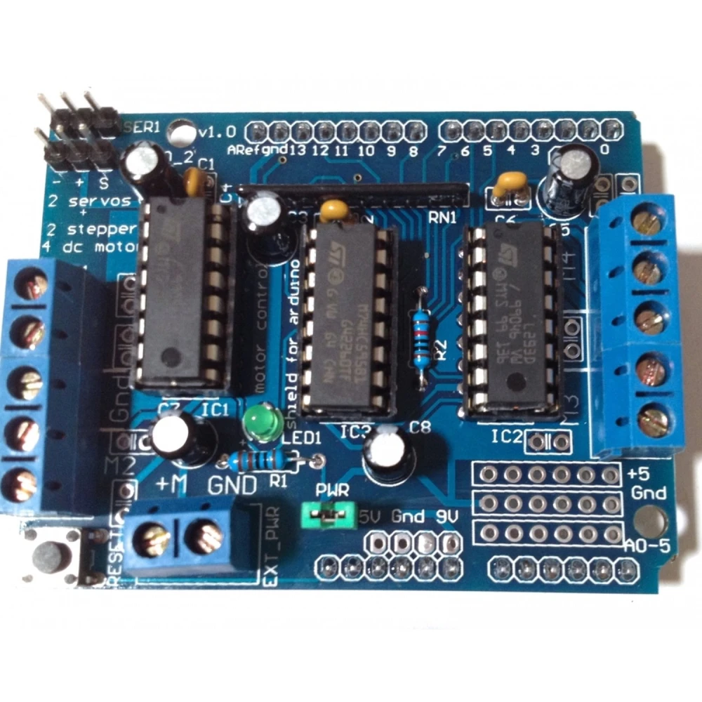 L293d Arduino Shield driver na ovládanie a rozšírenie DC a krokových motorov