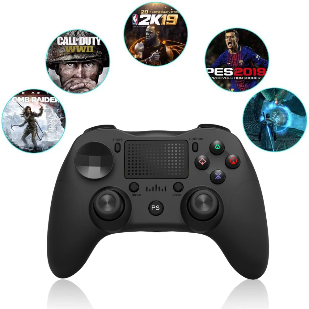 Kompatibilný PS4 ovládač biely bezdrôtový DoubleShock 4