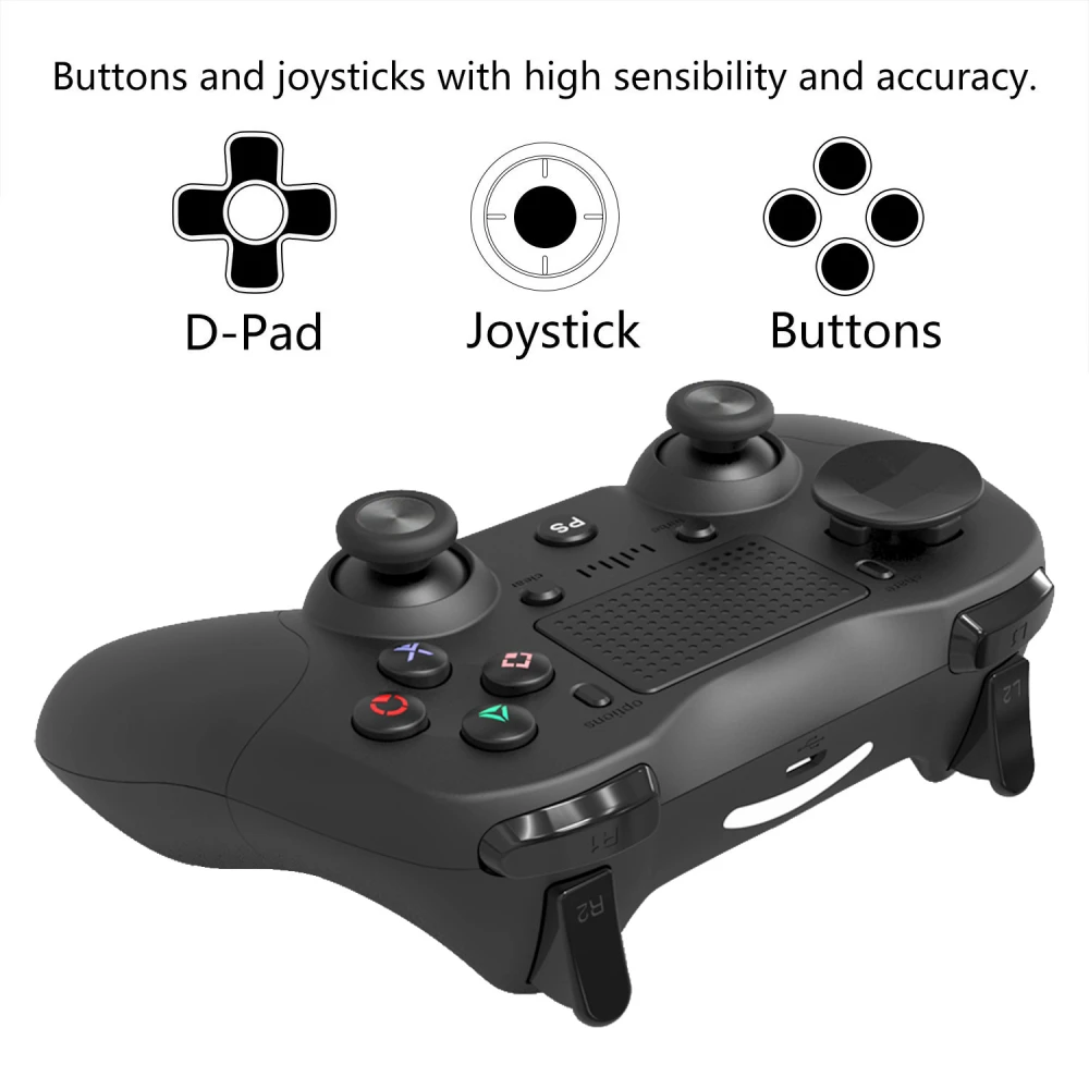 Kompatibilný PS4 ovládač biely bezdrôtový DoubleShock 4