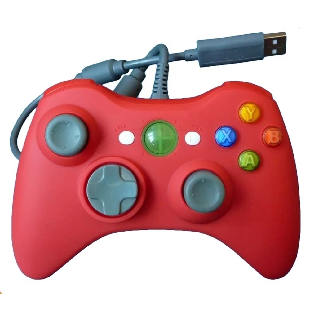 Červený káblový ovládač Xbox 360 pre maximálne pohodlie a ovládanie