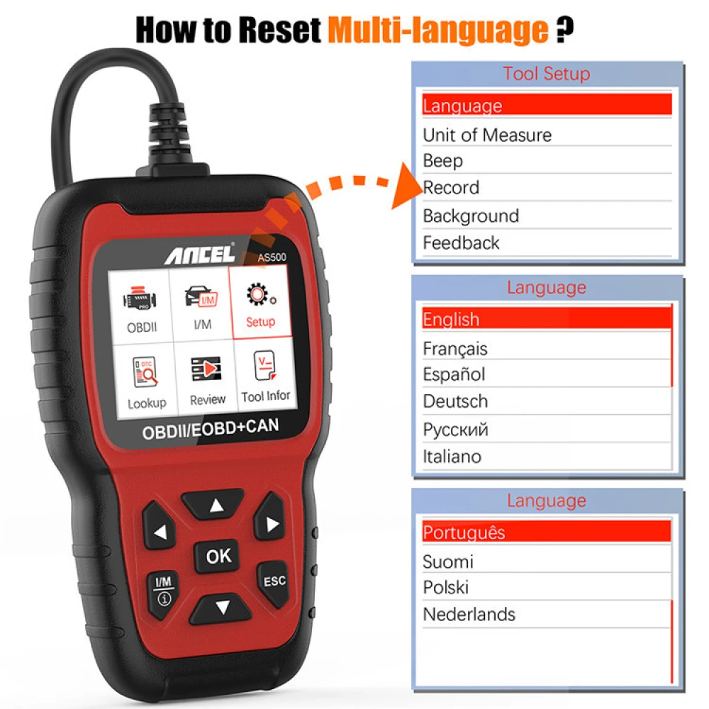 Diagnostika vozidiel Ancel AS500 OBD2 Scanner