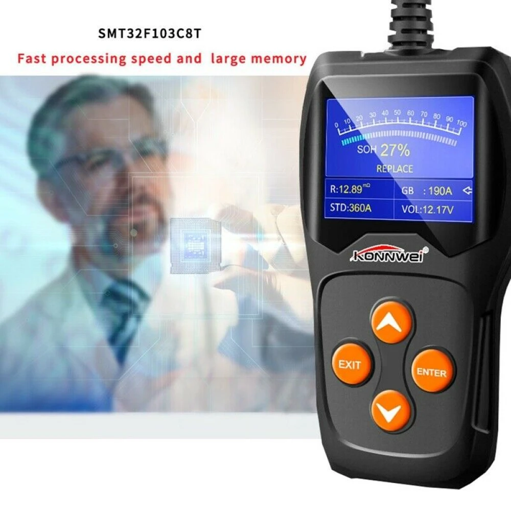 Konnwei KW600 12V tester batérií do auta a motorky