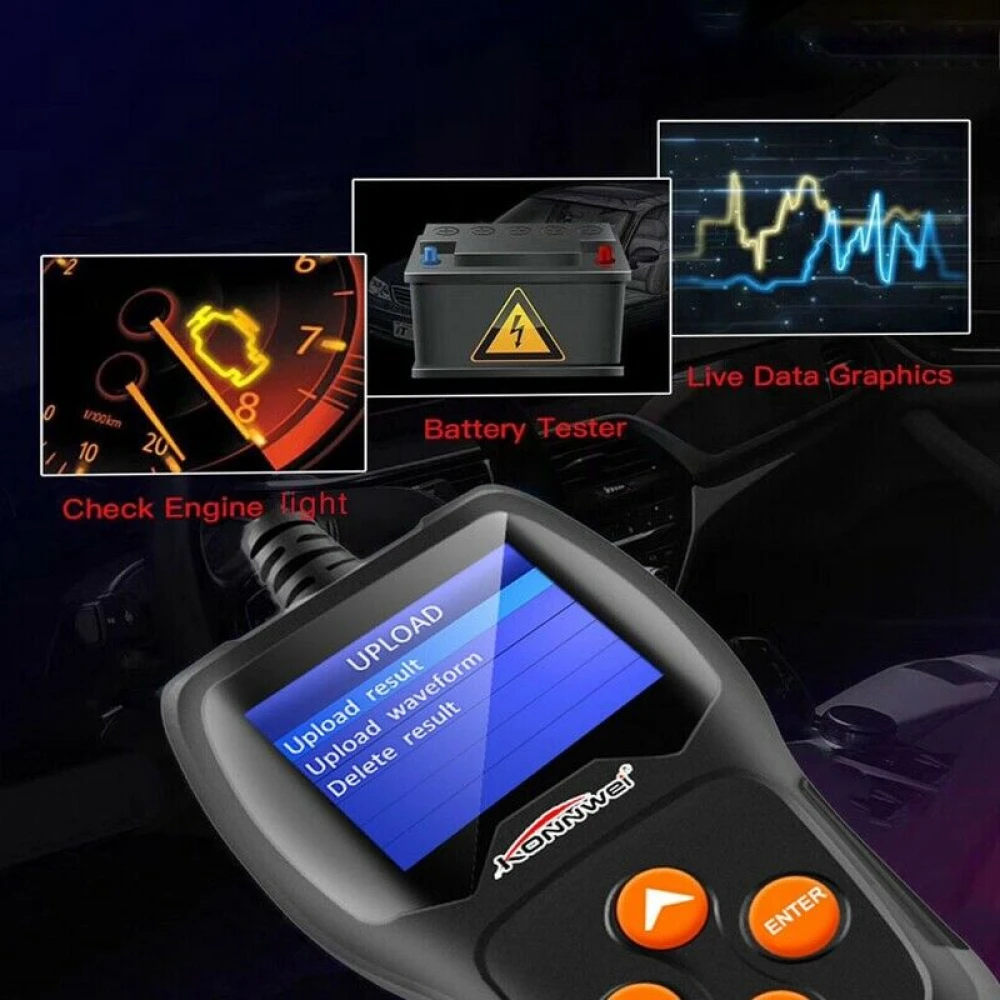 Konnwei KW600 12V tester batérií do auta a motorky