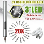 Mini elektrický skrutkovač bezdrôtový USB nabíjateľný 3 LED multifunkčný 22v1 set