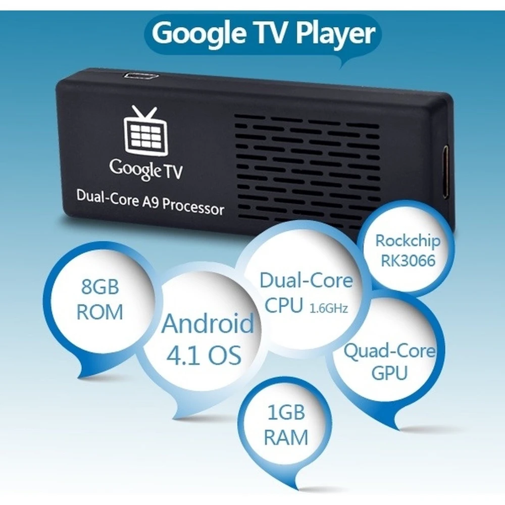 Mini PC MK808 Android Dual-Core 4.1.1 s 1GB RAM a 8GB ROM Wi-Fi HDMI
