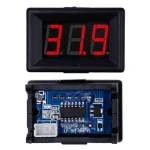 Mini digitálny voltmeter 3,5V - 30V s červeným LED indikátorom pre batérie, zapustený