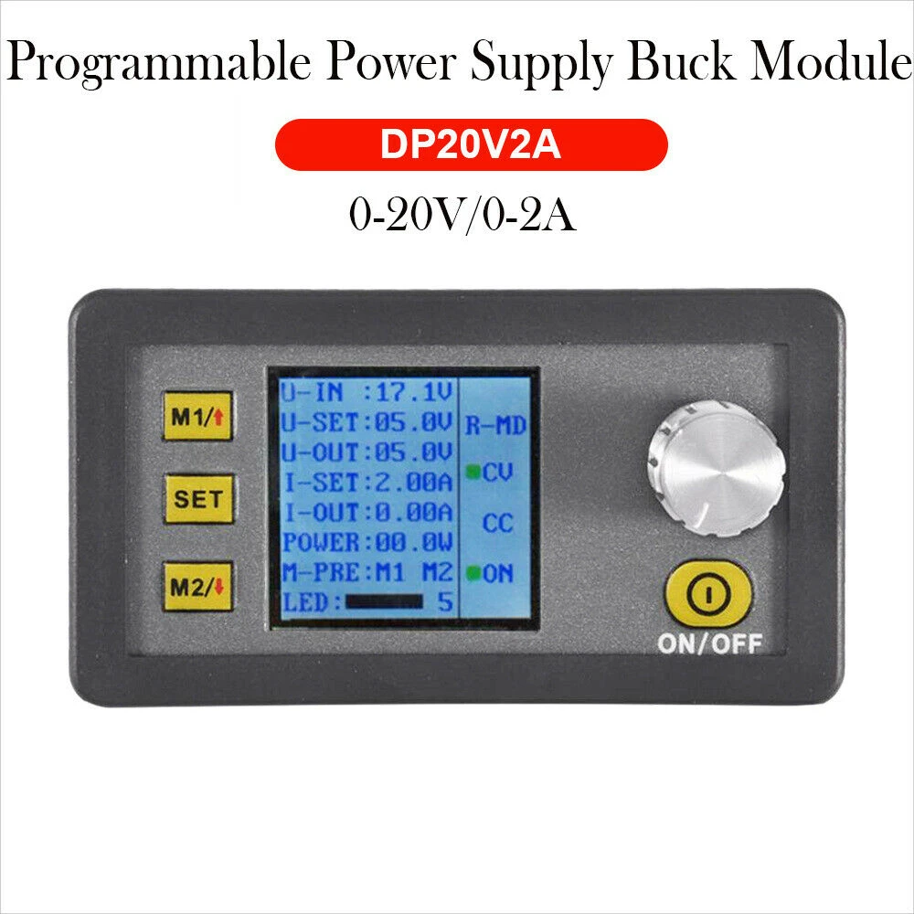 Vysoko presný programovateľný napájací modul DP20V2A s LCD displejom