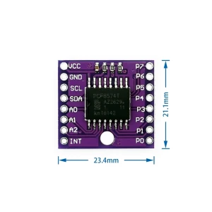 I2C modul PCF8574T pre Arduino – rozšírenie E/S portov