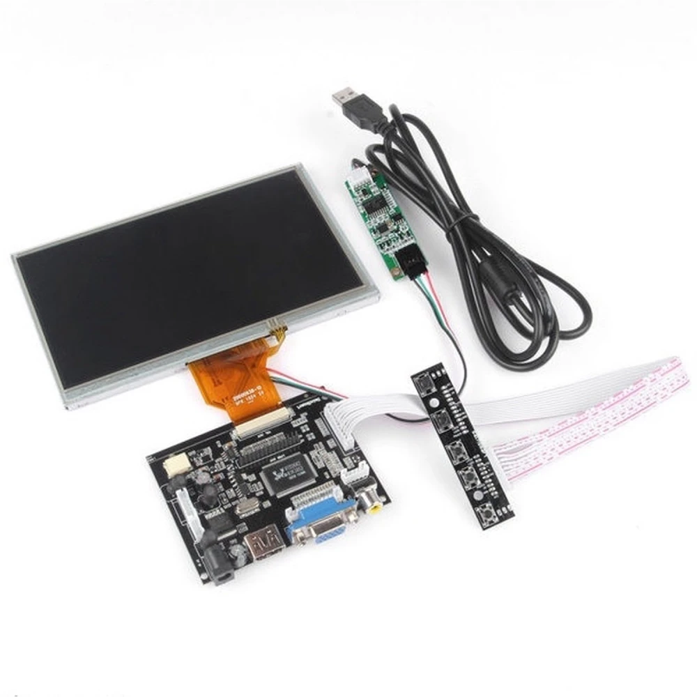 7-palcový TFT LCD monitor pre Raspberry Pi s dotykovým panelom a HDMI VGA 2AV ovládačom
