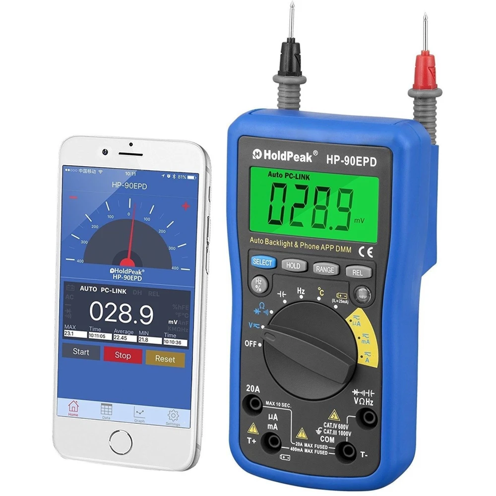Digitálny multimeter HoldPeak HP-90EPD s mobilnou appkou