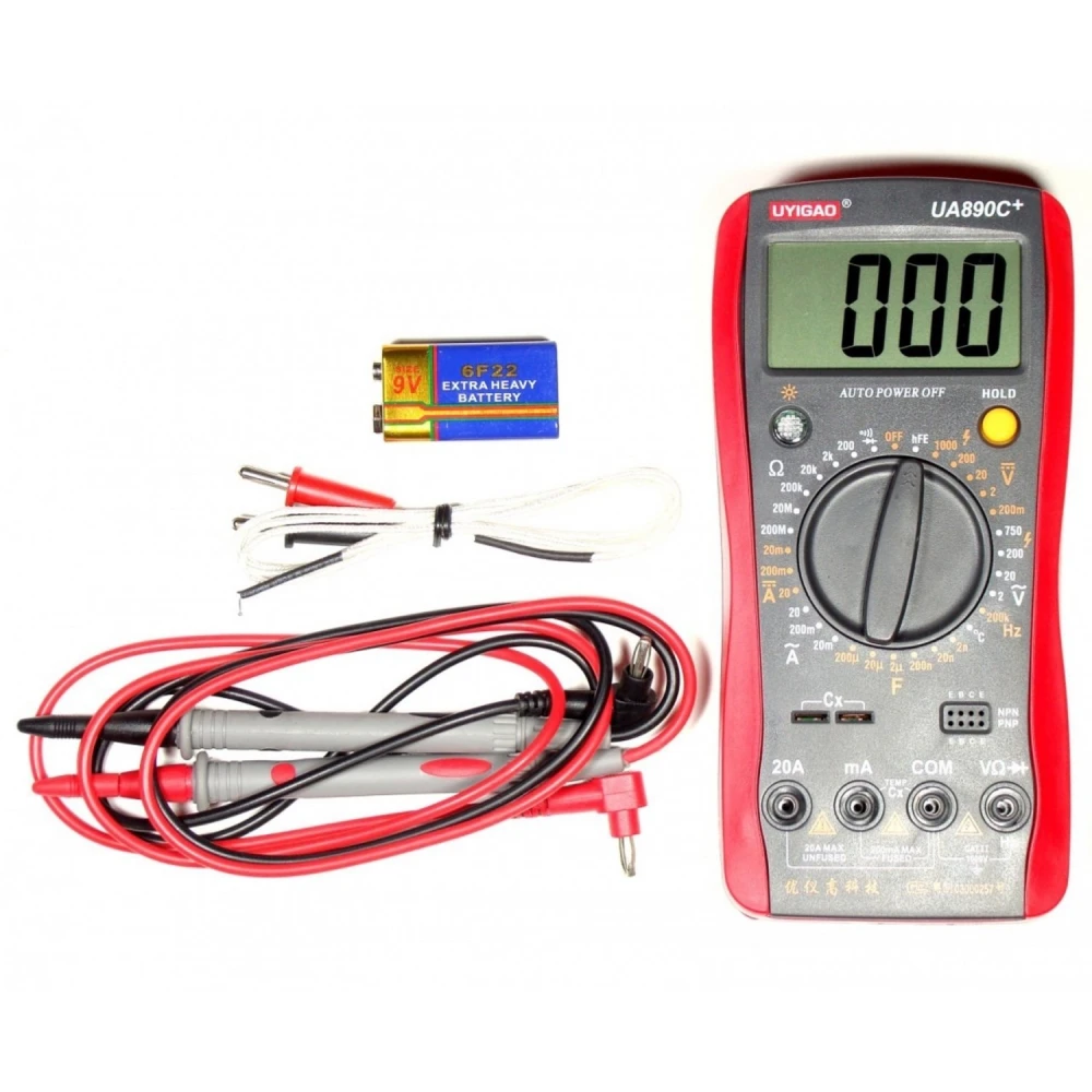 Digitálny multimeter Uyigao UA890C+ s veľkým LCD displejom a kompletnou ochranou