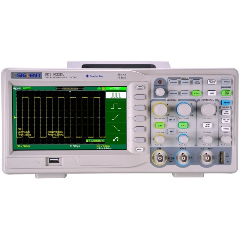 Digitálny osciloskop Siglent SDS1022DL 25MHz s farebným TFT displejom