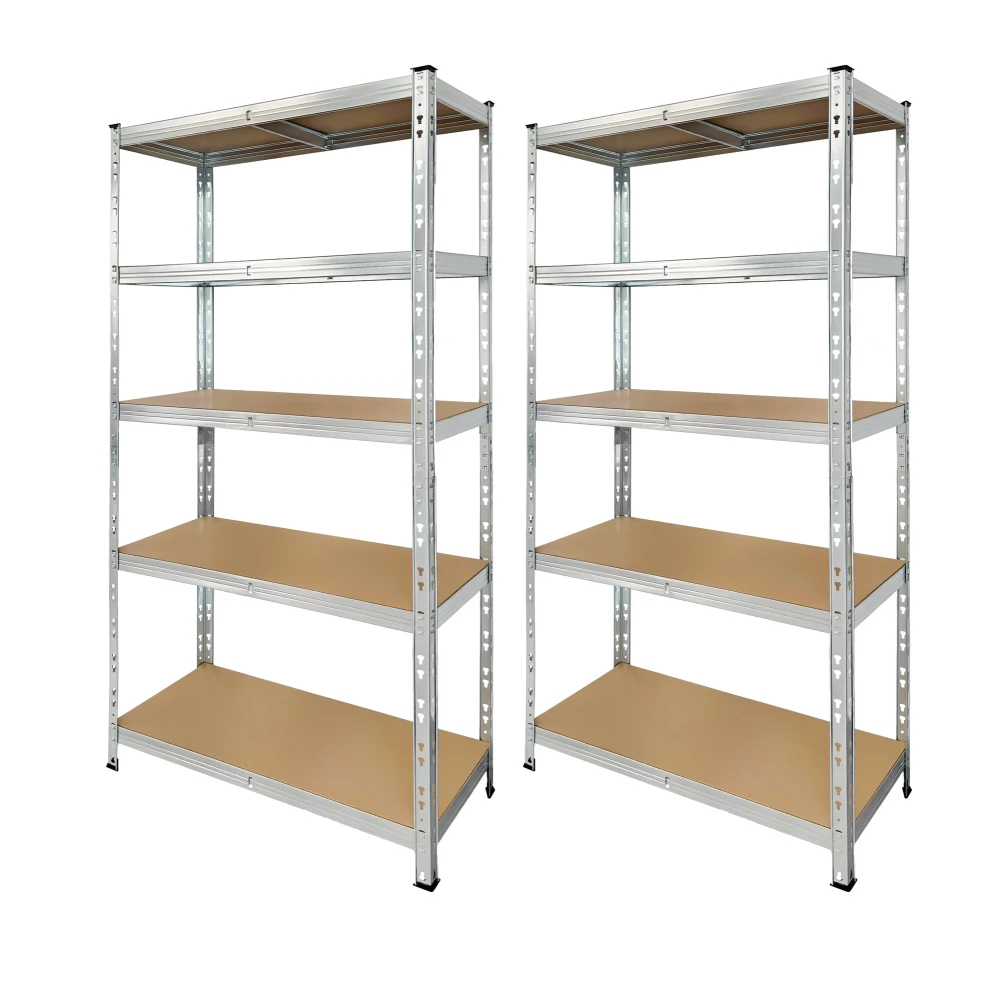 Balenie 2 kovové pozinkované regály 180x90x40 cm robustné a všestranné