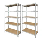 Balenie 2 kovové pozinkované regály 180x90x40 cm robustné a všestranné