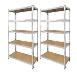 Balenie 2 kovové pozinkované regály 180x90x40 cm robustné a všestranné
