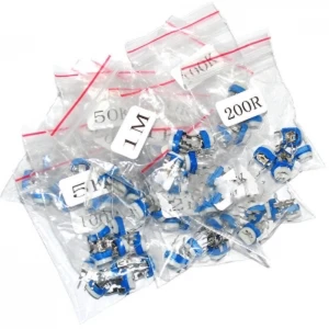 Pack 65 lineárnych potenciometrov DIP, 13 rôznych hodnôt, 5 ks od každej