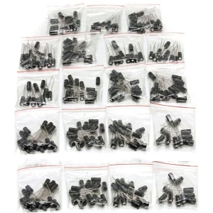 satkit Sada elektrolytických kondenzátorov – 190 ks v 19 hodnotách od 1uF do 1000uF