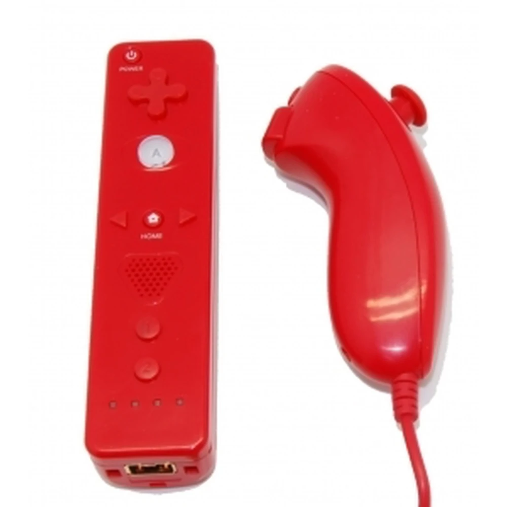 Balenie Wii Remote ovládač s Wiimotion Plus a červeným Nunchuckom kompatibilné pre Wii