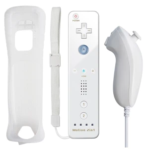 Balenie Wii Remote ovládač s integrovaným Wiimotionplus + kompatibilný Nunchuck Wii biely