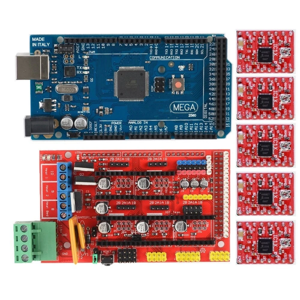 Pack Reprap RAMPS 1.4 + Arduino Mega + 5 driverov A4988 pre 3D tlačiarne