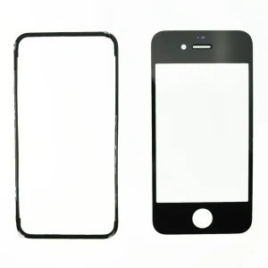 Čierny sklenený displej iPhone 4S s lepiacim rámikom na opravu