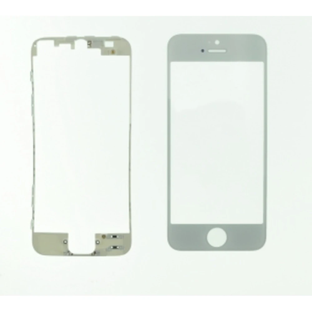 Sklenený displej iPhone 5 biely s lepiacim rámikom na opravu