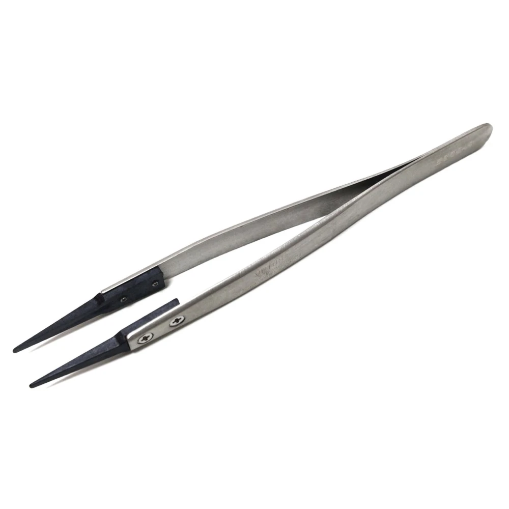 Pinzas Vetus ESD-249 de acero inoxidable con punta recta y protección ESD