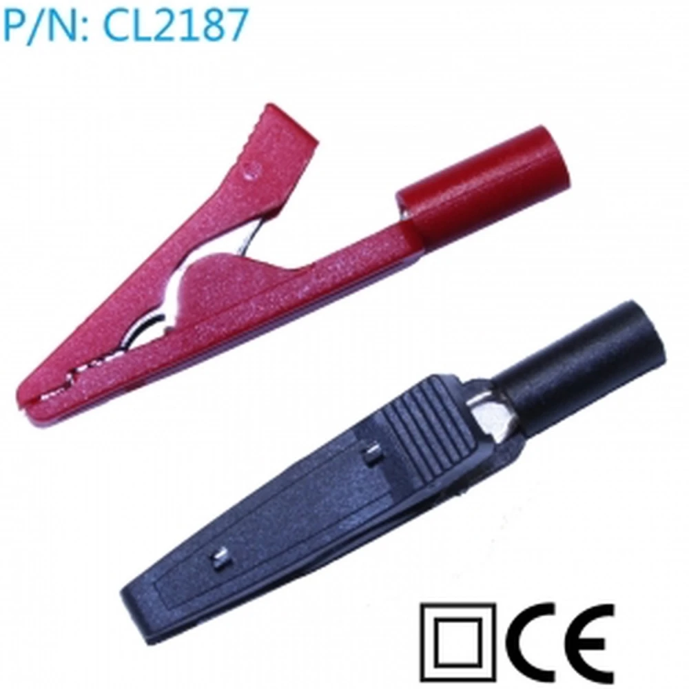 Krokosvorky s banana konektorom 2mm, 2 ks, červeno-čierne Amass
