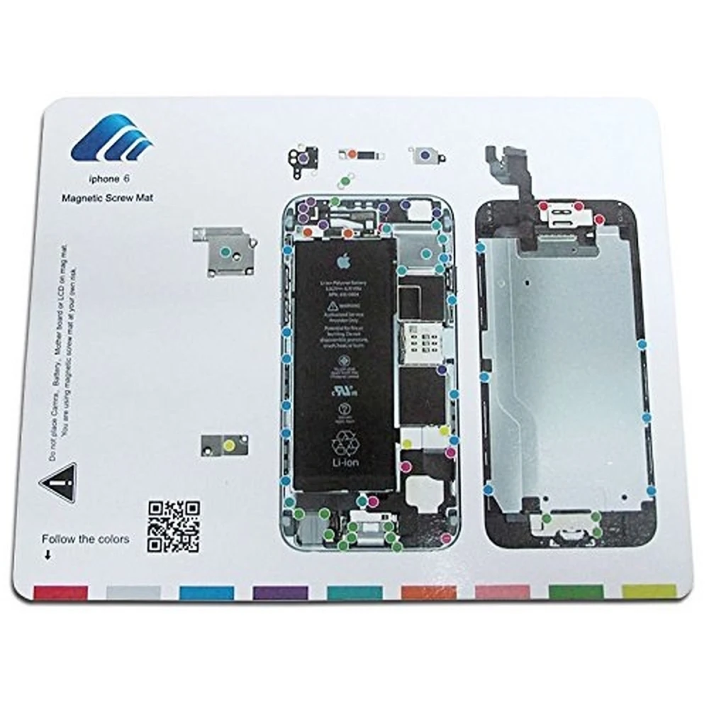 Magnetická doska na skrutky iPhone 6 s farebným návodom