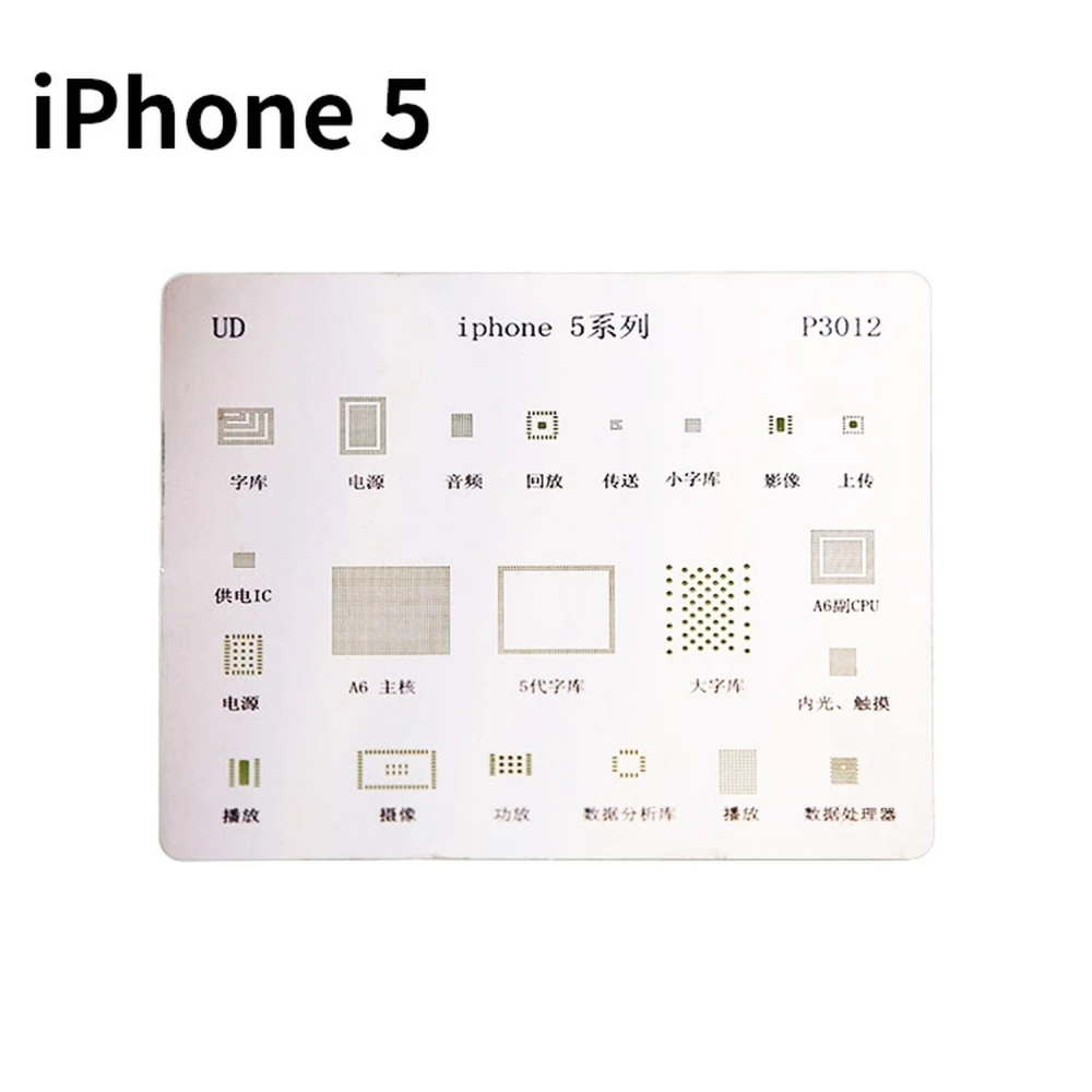 Stencil doska IC iPhone 5 na BGA reballing s priamym ohrevom