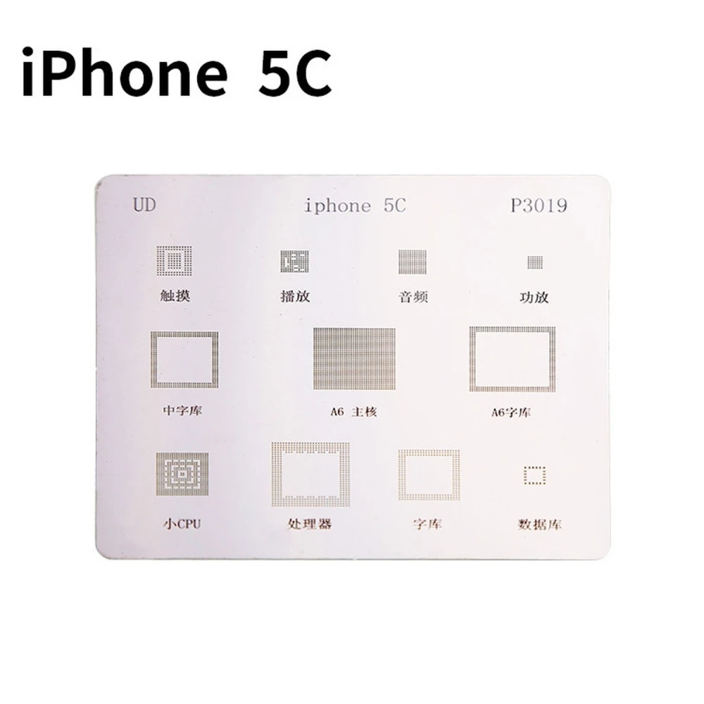 Stencil IC iPhone 5C na BGA reballing Mlink