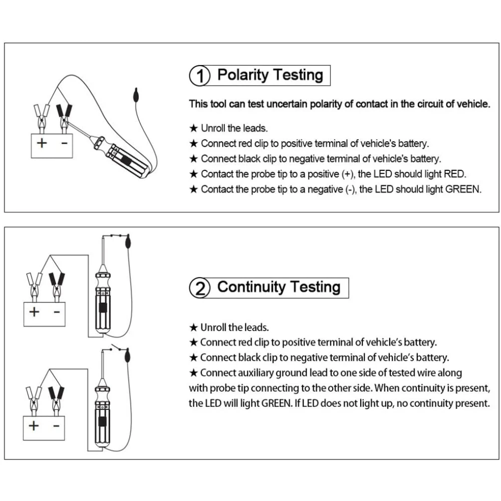 Skúšačka obvodu auta DY18, napäťová sonda 12V a 24V na elektrickú diagnostiku