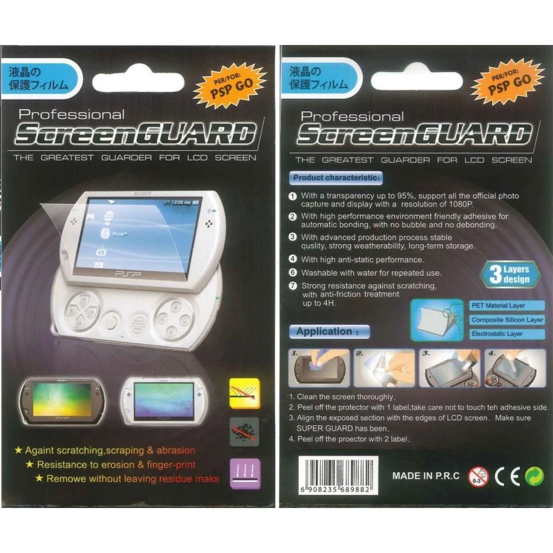 Ochranná fólia na displej PSP Go + čistiaca handrička pre úplnú ochranu