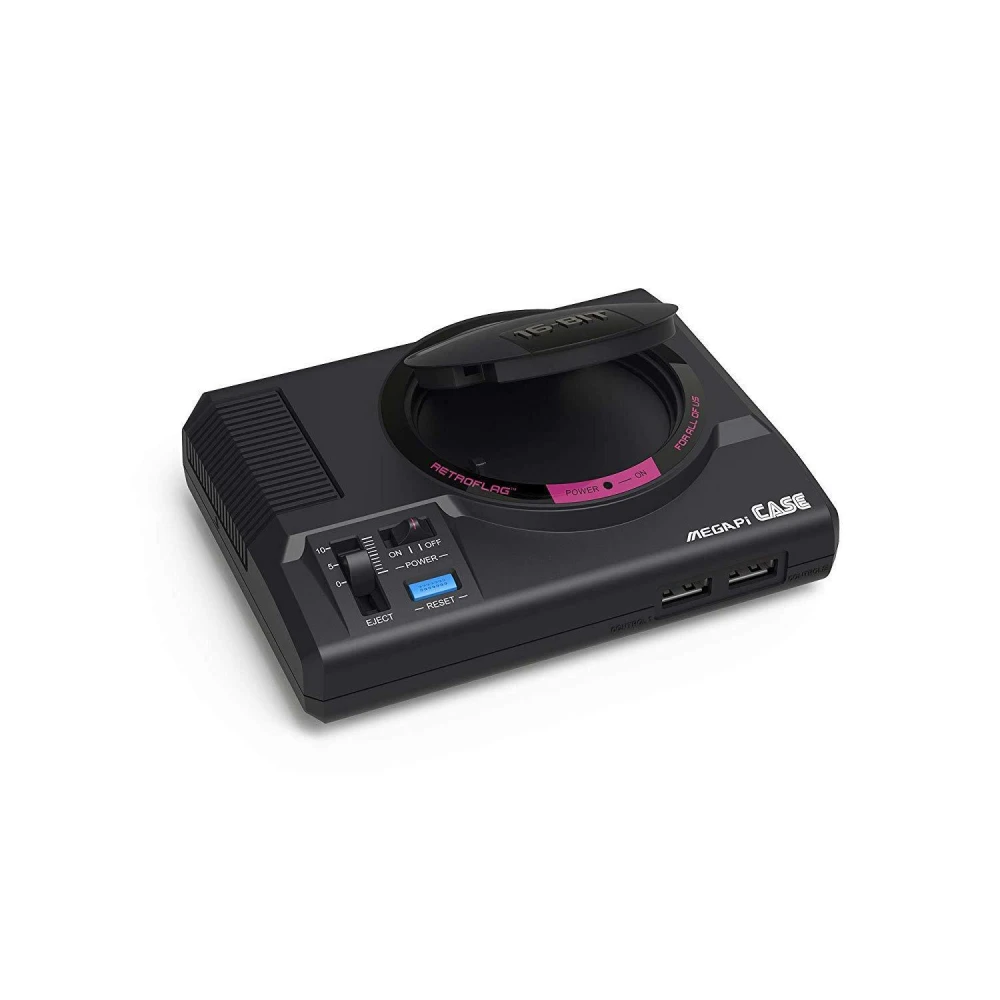 Detalle de la carcasa Retroflag MegaPi para Raspberry Pi 2/3/B+ con diseño Mega Drive
