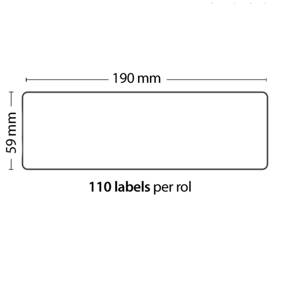 Rola 110 samolepiacich štítkov kompatibilných s Dymo 99019 190mm x 59mm